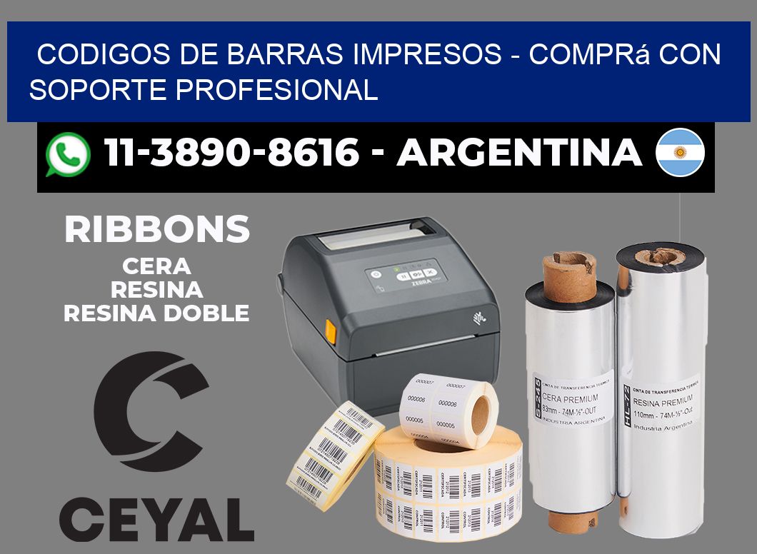 codigos de barras impresos - Comprá con soporte profesional
